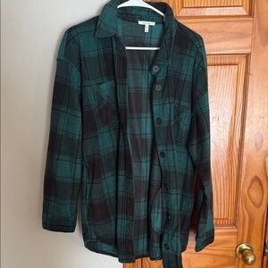 Plaid fleece jacket/flannel